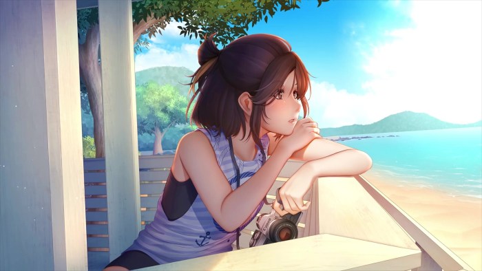 Anime girls in the summer