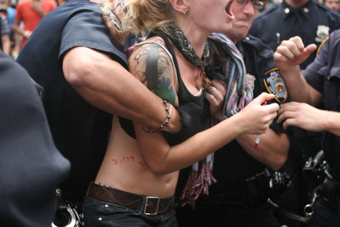 Showed boobs at the rock festival