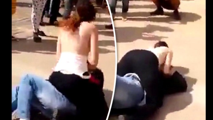 Migrants harass women gif