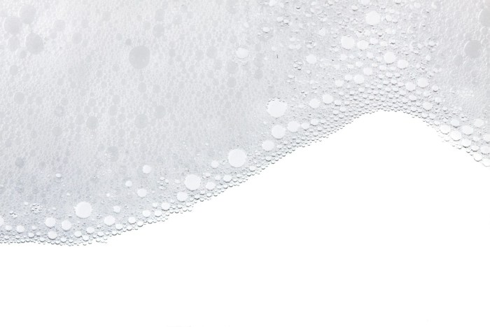 Girl with foam on her face