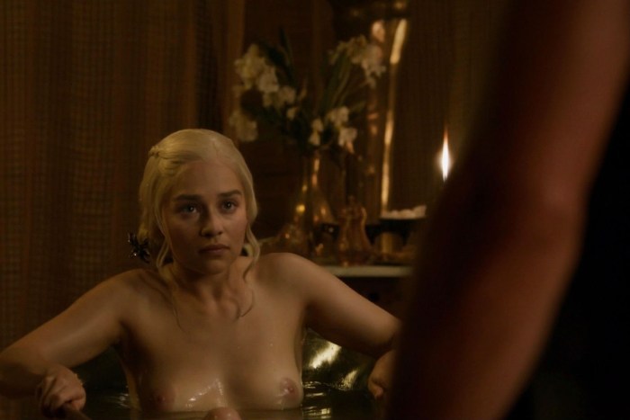 Naked Emilia Clark in the series Game of Thrones