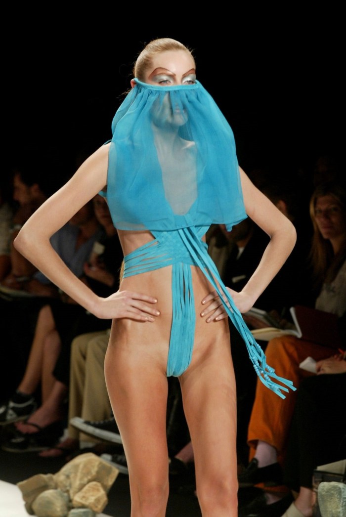 Naked men and women on the catwalk