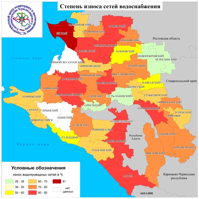 Density of the population of the Krasnodar Territory