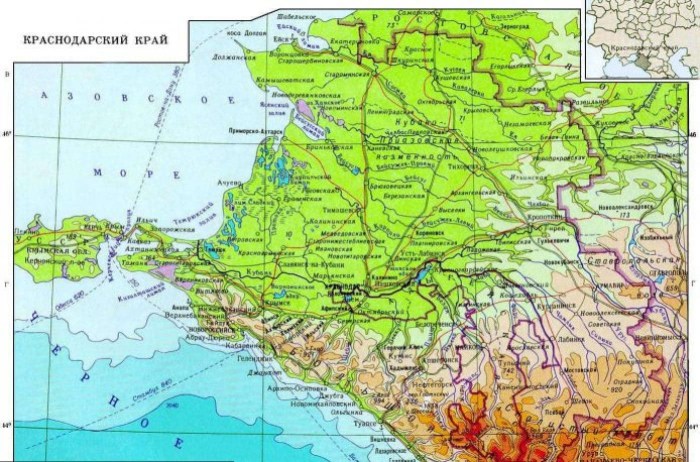 Areas of the Krasnodar Territory