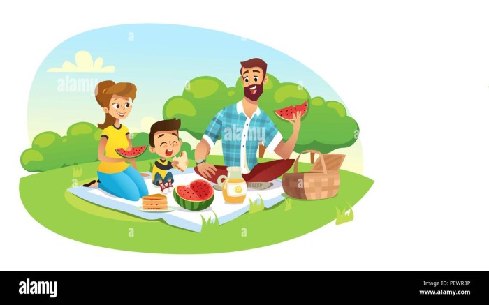Picnic drawing for children
