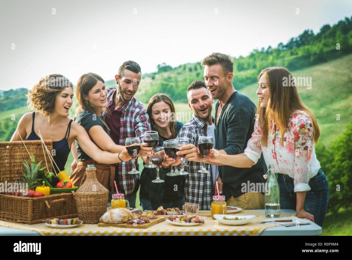 Family picnic cartoon