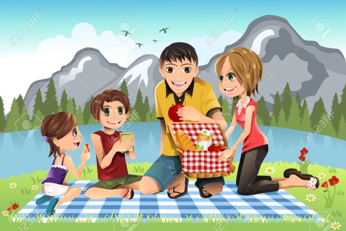 Picnic children vector