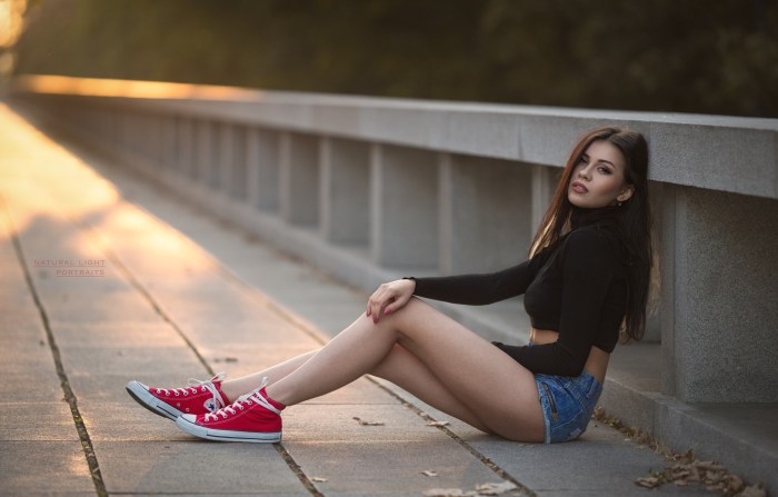 Girl in sneakers