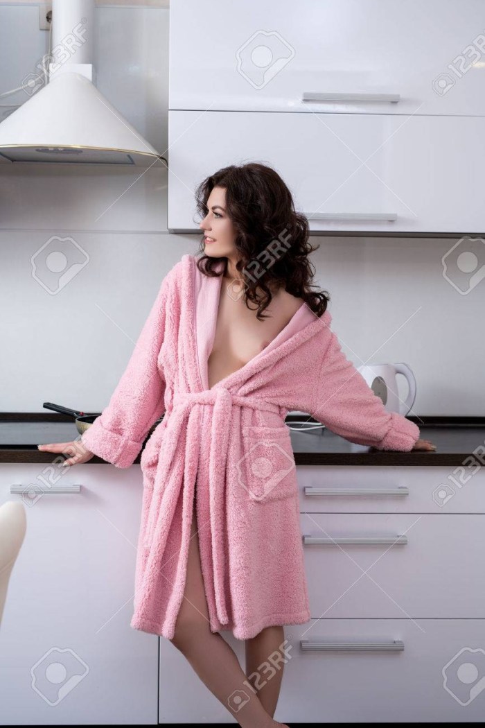 Milf in an erotic dress