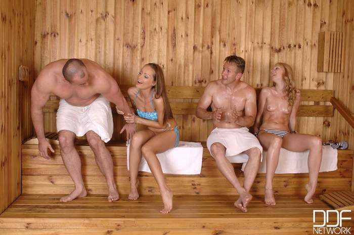 Group Orgy in the sauna