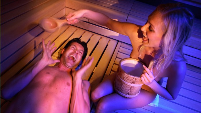 Man and woman in the sauna