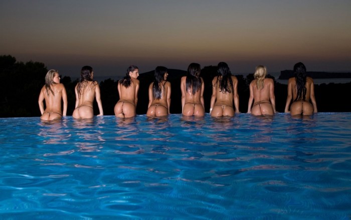 Under water without panties
