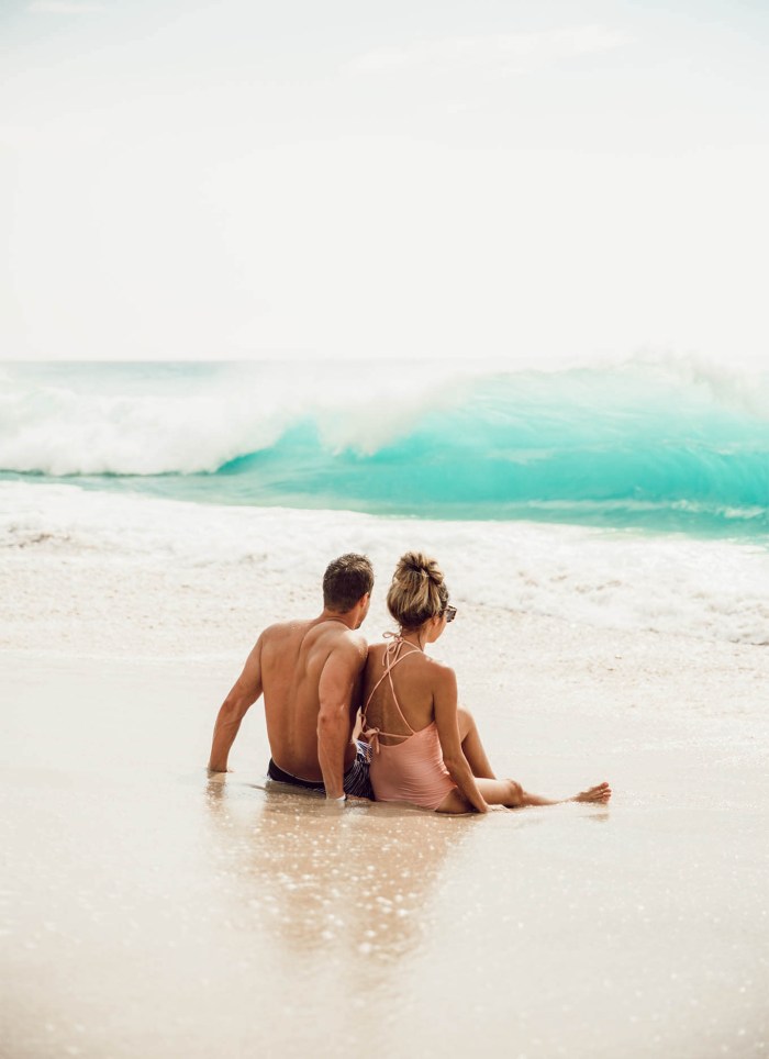 Pair on the ocean