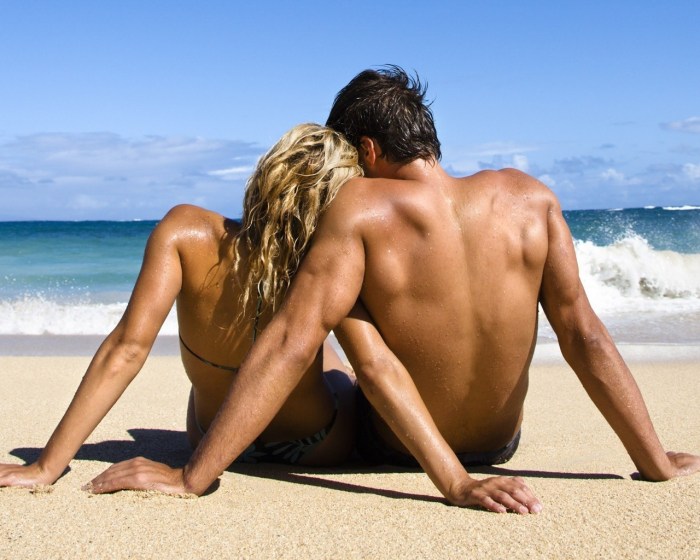 Man and woman at sea