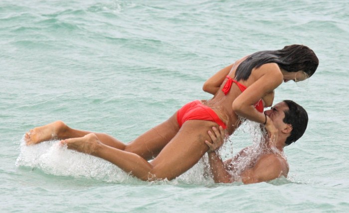 Fell out of a swimsuit on the beach