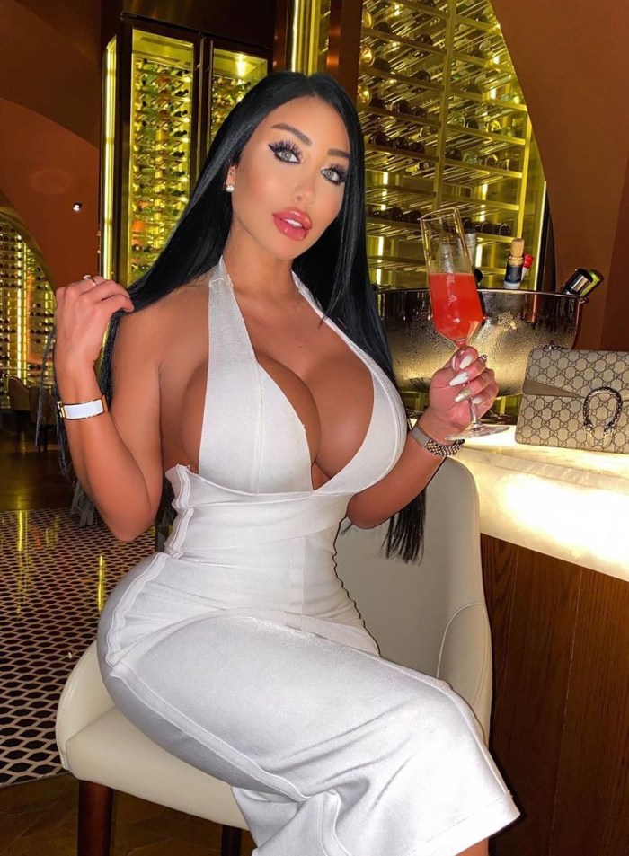 Girl in Big Tits Solo dress