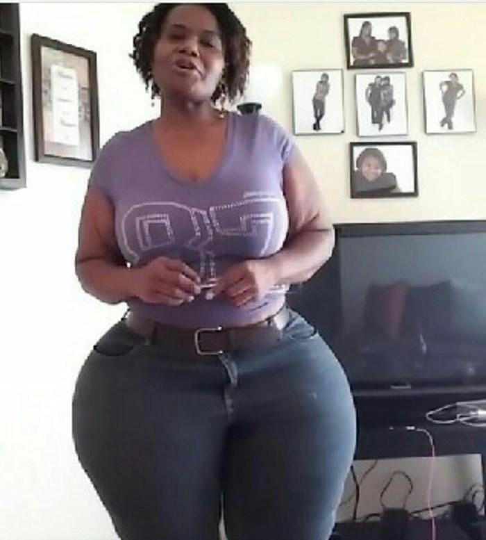 Completely naked women with wide hips