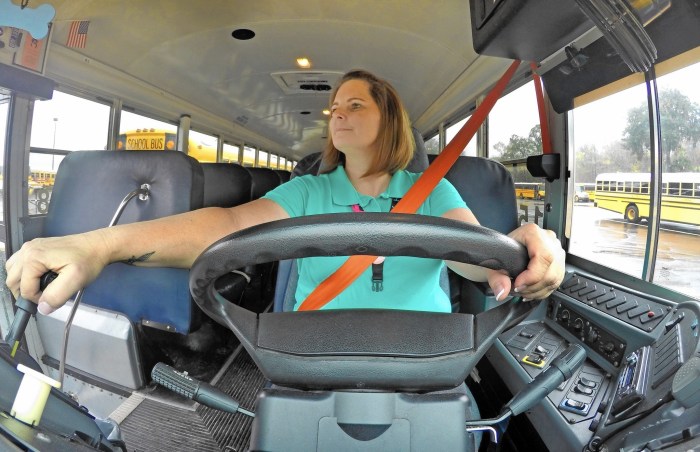 Woman bus driver in America
