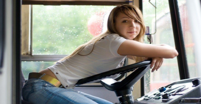 Girl bus driver