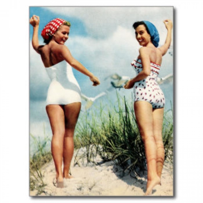 Retro style photo shoot on the beach
