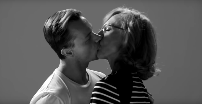 French kiss with mom