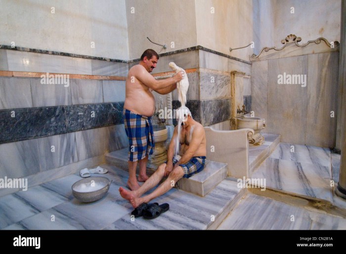 The Turkish bathhouse is public