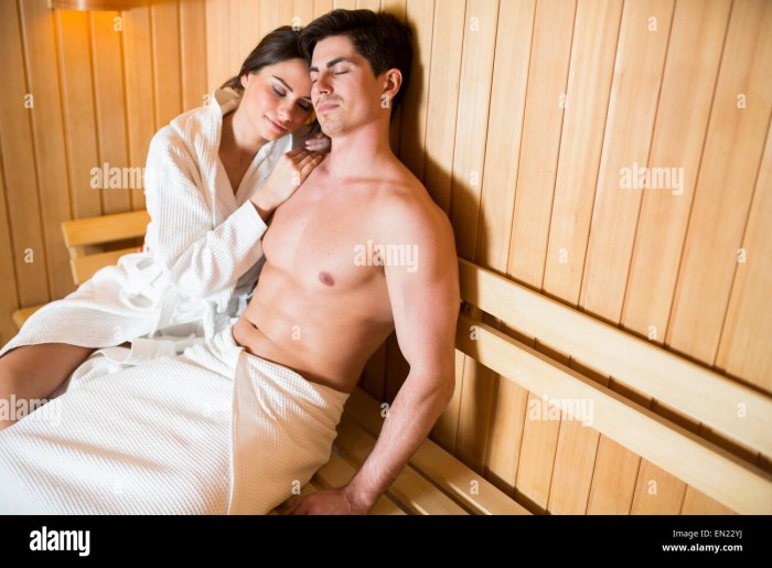 Beautiful men in the bathhouse