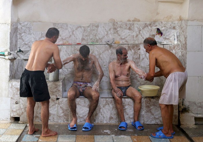 Men in the sauna