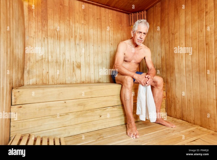 Massage with a broom in a steam room