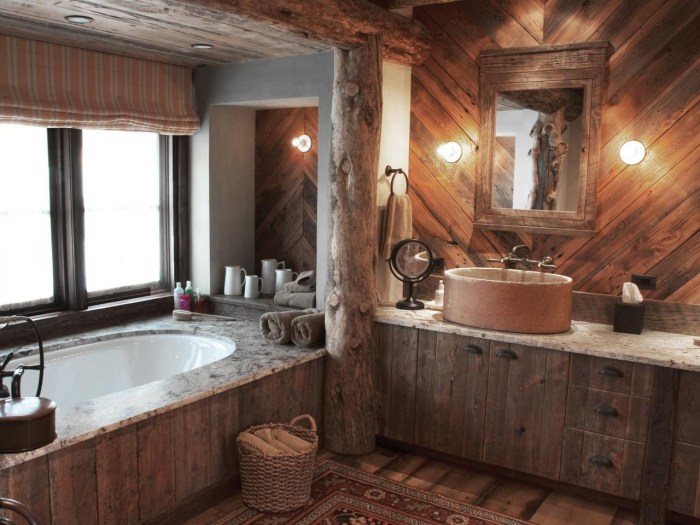 Rustic -style baths in the interior