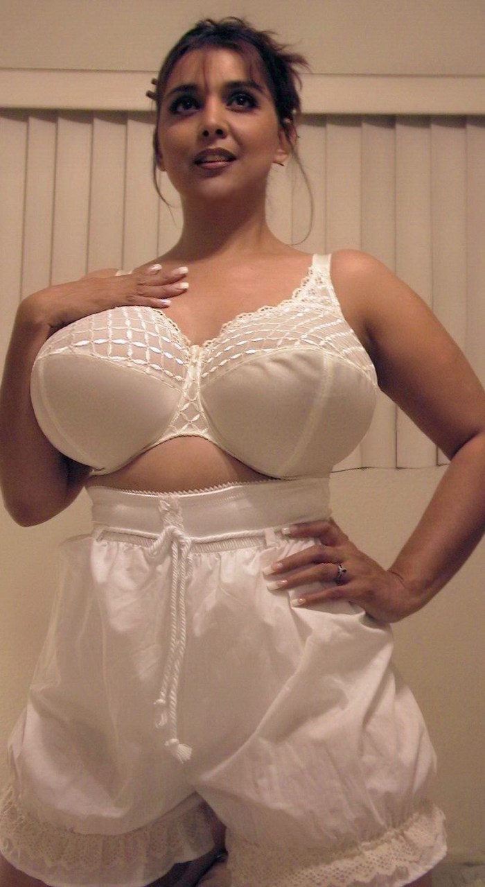 Big natural breasts without a bra