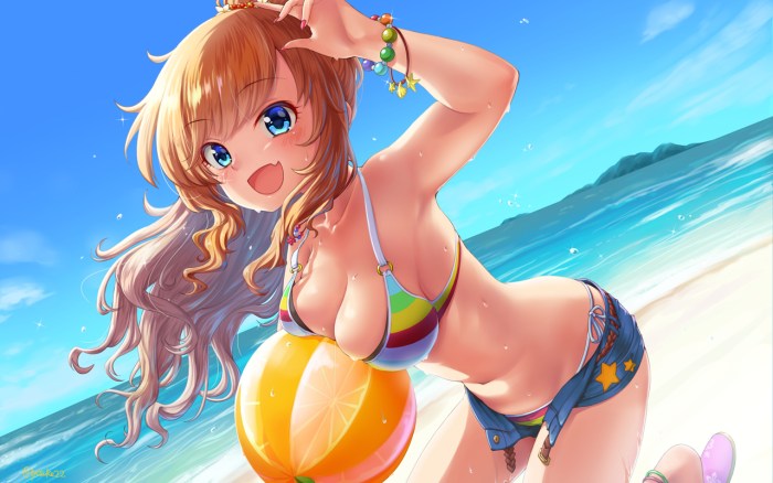 Anime idolMaster beach