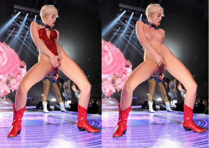 Miley Cyrus Naked on stage
