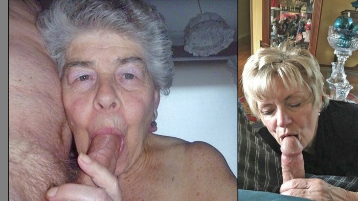Granny sucks on the street