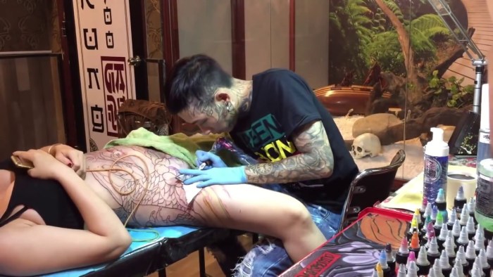 Tattooed puppet. Porn