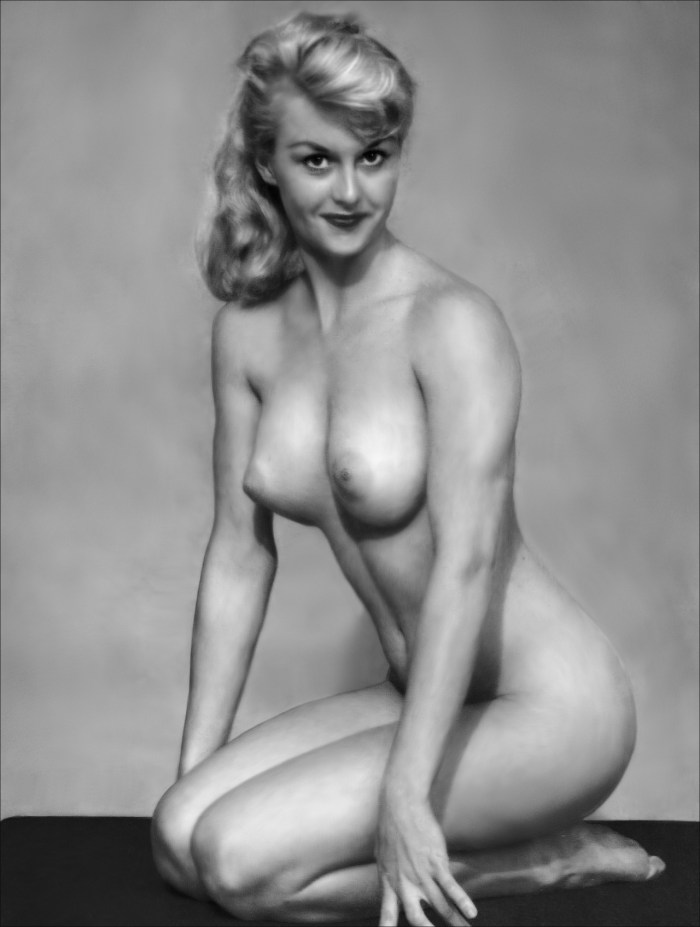Naked women in stockings retro