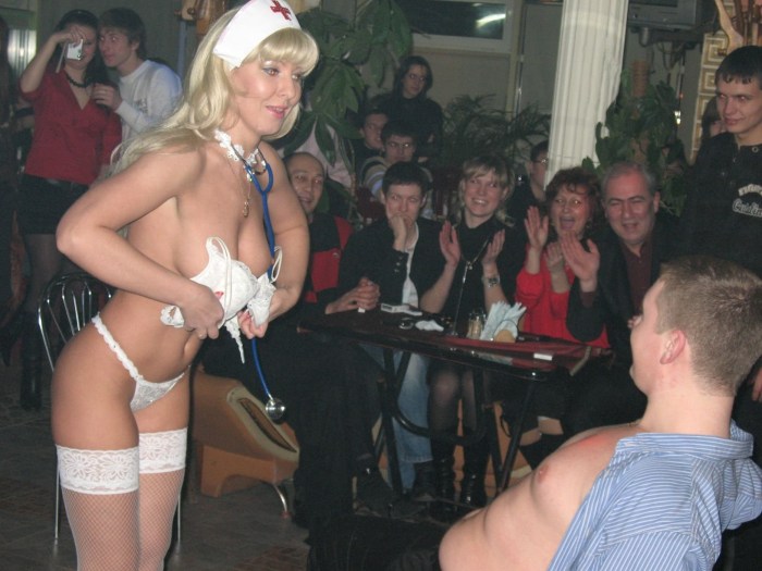 Corporate party in the style of nude