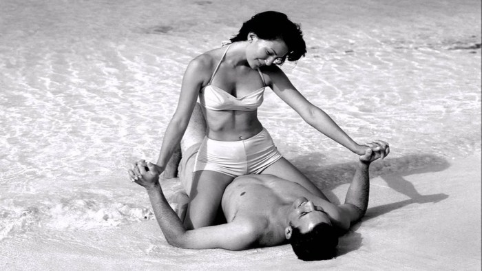 Sports pairs on the beach