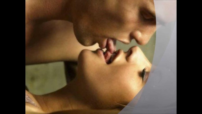 A passionate kiss