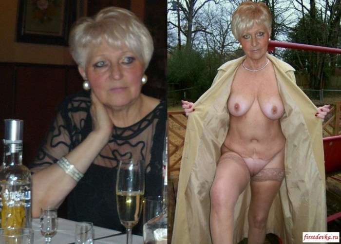 Elderly ladies without panties