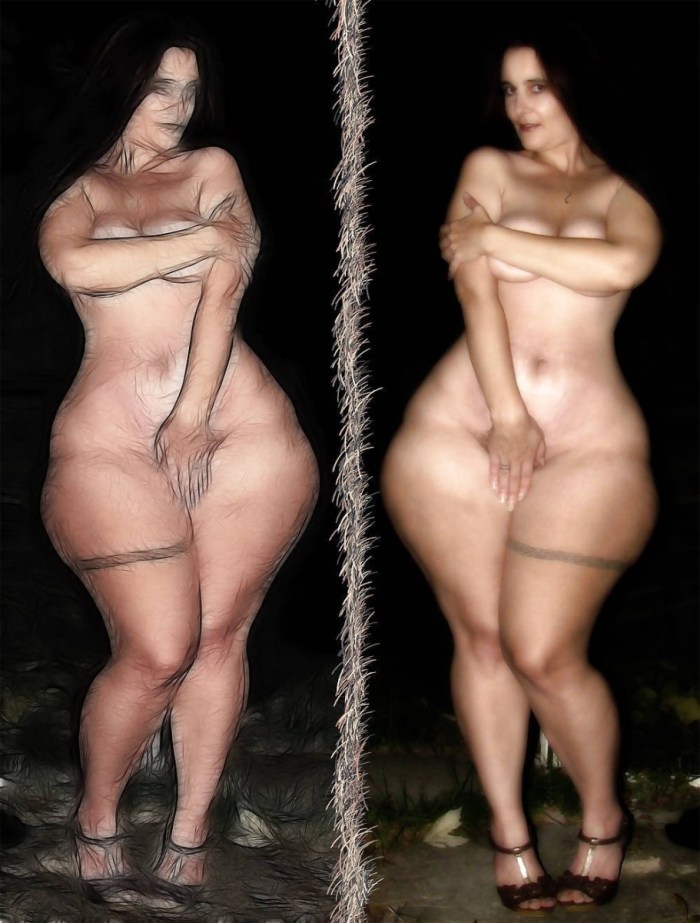 Naked women with a non -standard figure