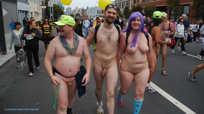 Parade of naked beautiful women