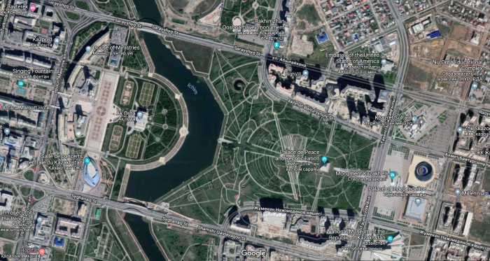 Astana map from satellite