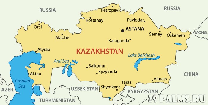 Kazakhstan on the map