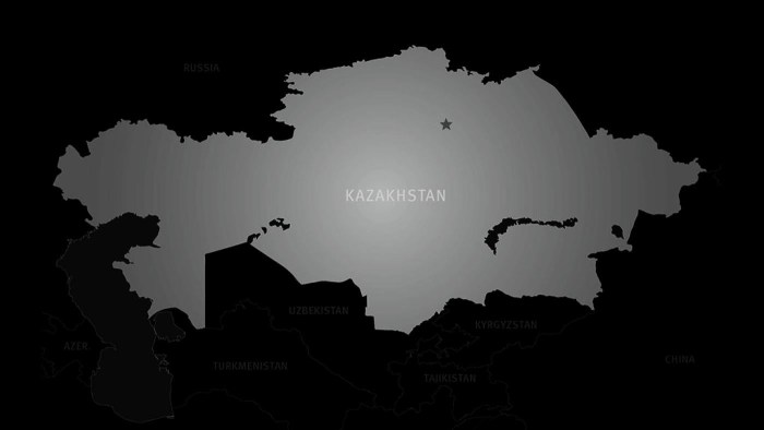 Kazakhstan map on a black background