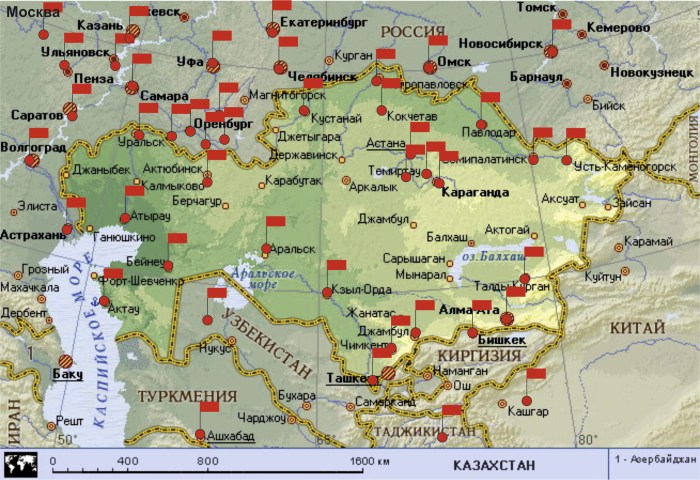 Aktobe Kazakhstan on the map
