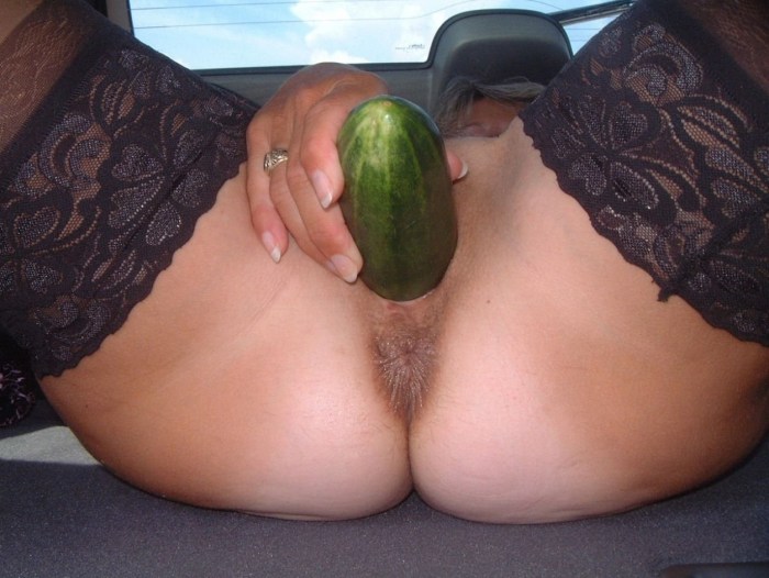 Huge cucumber in the vagina