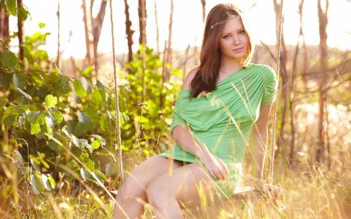 Girls teenagers in nature