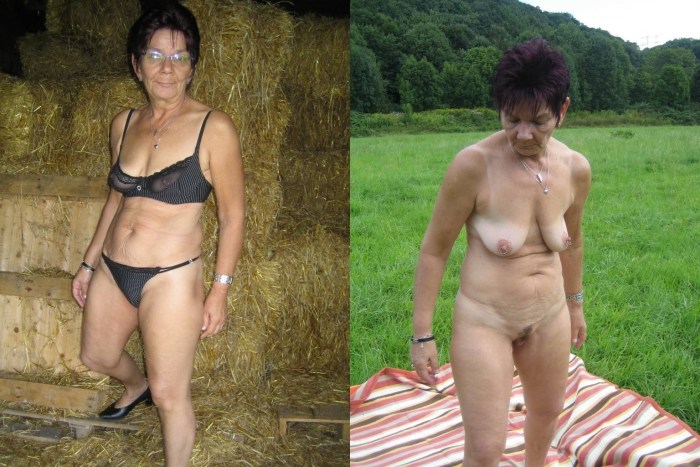 Granny Dress and undress nudes in clothes and without