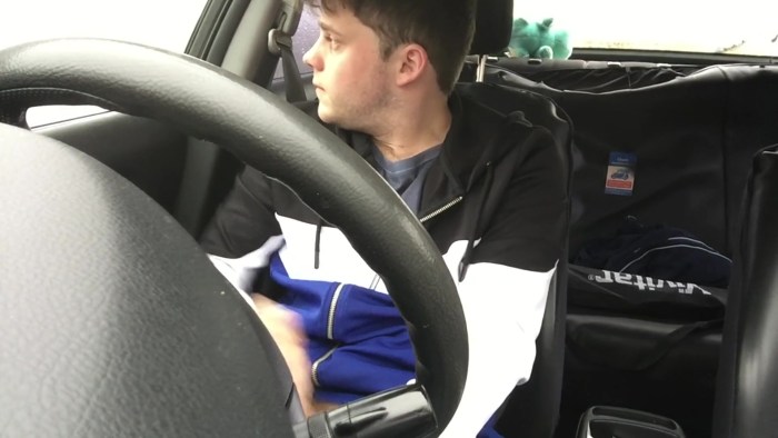 Photo of a huge member in the car